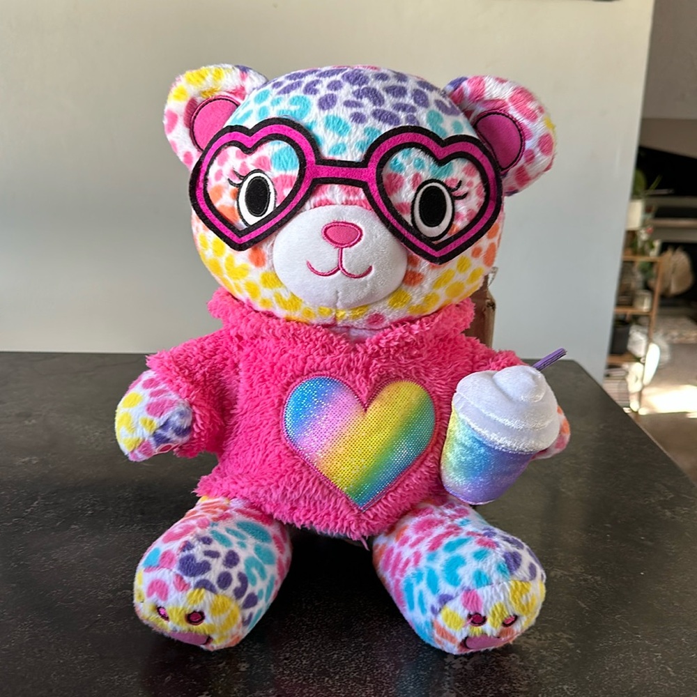 Build A Bear bright colored bear with accessories